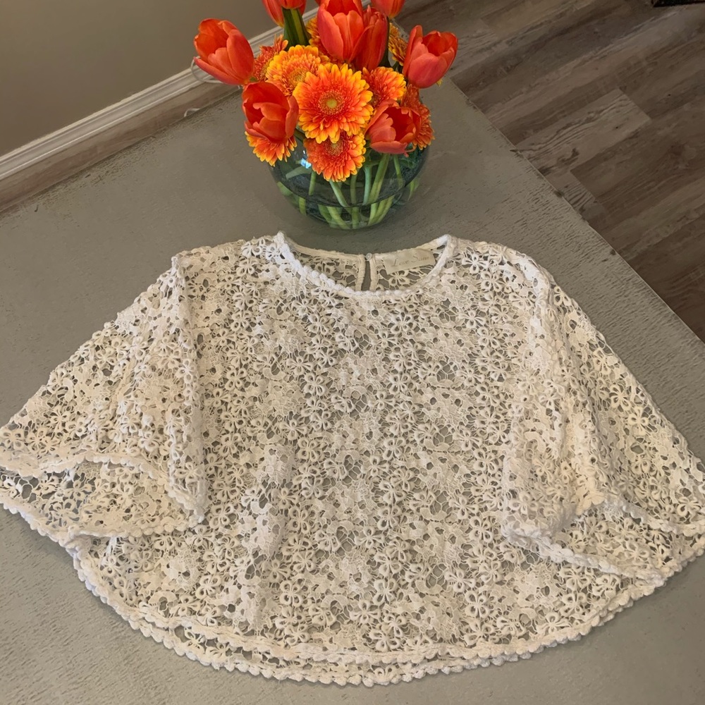 Beautiful lace, cape style top